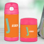 Double Initial Orange Thermos Food Jar