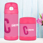 Double Initial Pink Thermos Food Jar