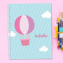 Pink Hot Air Balloon Kids Notebook