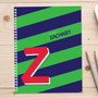 green brilliant initial personalized notebook for kids