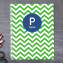 green and blue chevron personalized notebook for kids