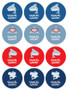 Shark Tales Waterproof Labels for Kids (Set of 48)