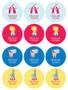 Fun Circus Waterproof Labels for Kids (Set of 48)