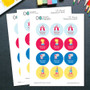 Fun Circus Waterproof Labels for Kids (Set of 48)
