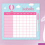 Pink Hot Air Balloon Summer Chore Chart