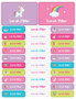 Princess And Rainbows Labels Rectangular Pack (Set of 128)