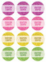 Glitter Shades Yellow Waterproof Labels for Kids (Set of 48)