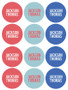 Linen Boy Shades Red Waterproof Labels for Kids (Set of 48)