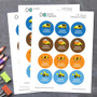 Construction Site Waterproof Labels for Kids (Set of 48)