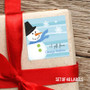 Blue Mr.Snowman  Gift Label