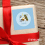 Nativity Set On Blue Gift Label