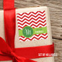 Red Xmas Chevron Gift Label
