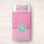 Pretty Pink Quatrefoil & Ribbon Duvet Cover