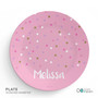 Sweet Glitter Dots Custom Plate for Girls