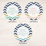 Blue Chevron Label Set