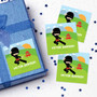 Cool Super Ninja Boy Gift Label Set