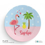 Sweet Flamingo Love Custom Plate for Girls