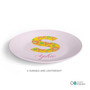 Flower Initial Custom Plate for Girls
