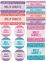 Glitter Shades Purple Waterproof Labels Variety Pack (Set of 56)
