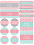 Sweet Pink Quatrefoils Waterproof Labels Variety Pack (Set of 56)