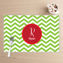 Green Xmas Chevron Kids Plate