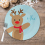 Sweet Reindeer Blue Kids Plate