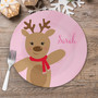 Sweet Reindeer Pink Kids Plate