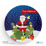 Santa And Elves Christmas Plate