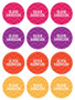 Girls Name on Chevron Orange Waterproof Labels for Kids (Set of 48)