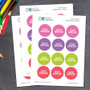 Girls Name on Chevron - Green Waterproof Labels for Kids