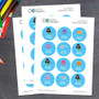 Sweet Mermaid Waterproof Round Labels for Kids (Set of 48)