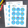 Sweet Mermaid Waterproof Round Labels for Kids (Set of 48)