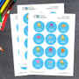Sweet Mermaid Waterproof Round Labels for Kids