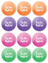 Bold Colorful Name Waterproof Labels for Kids (Set of 48)