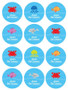Cute Underwater Animals Waterproof Labels for Kids (Set of 48)