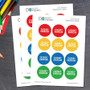 Red and Yellow Chevron Waterproof Labels for Kids (Set of 48)
