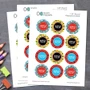 Super Hero Pattern Waterproof Labels for Kids (Set of 48)