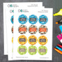 Fun Camouflage Waterproof Labels for Kids (Set of 48)