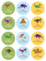 Dinosaurs in the Jungle Waterproof Labels for Kids (Set of 48)