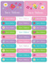Spring Flowers Waterproof Labels Rectangular Pack (Set of 128)
