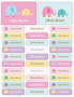 Sweet Elephants Labels Rectangular Pack (Set of 128)