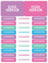 Girls Name on Chevron Pink Labels Rectangular Pack (Set of 128)
