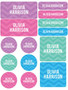 Girls Name on Chevron Pink Waterproof Labels Variety Pack (Set of 56)