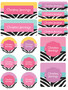 Colorful Zebra Waterproof Labels Variety Pack (Set of 56)