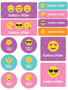 Girl Emojis Waterproof Labels Variety Pack (Set of 56)