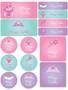 Princess Fairy Tale Pink Waterproof Labels Variety Pack (Set of 56)