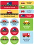 Cute Cars & Trucks Waterproof Labels Variety Pack (Set of 56)