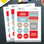 Blue And Grey Chevron Waterproof Labels Variety Pack (Set of 56)