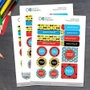 Super Hero Pattern Waterproof Labels Variety Pack (Set of 56)