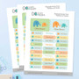 Sweet Elephants Boy Labels Rectangular Pack (Set of 128)
